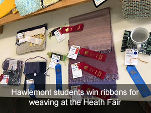 Hawlemont students win ribbons for weaving at the Heath Fair